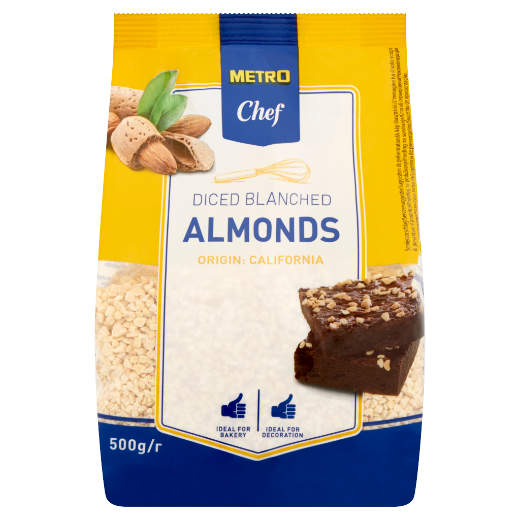 METRO Chef Blansírozott, Kockára Vágott Mandula 500 g
