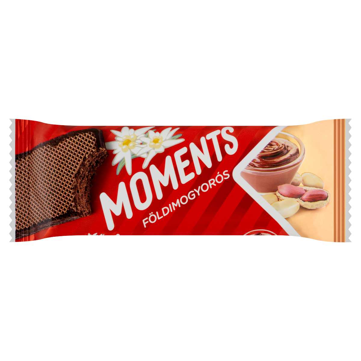 Moments kakaós bevonómasszába mártott, földimogyorós krémmel töltött ostyaszelet 45 g