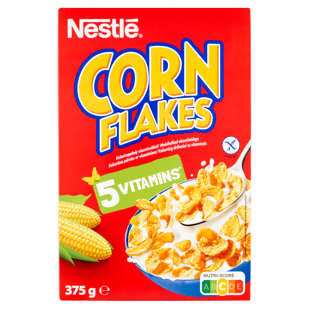 Nestlé Corn Flakes gluténmentes ropogós kukoricapehely vitaminokkal 375 g