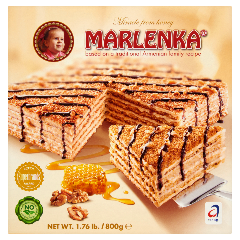 Marlenka mézes torta dióval 800 g