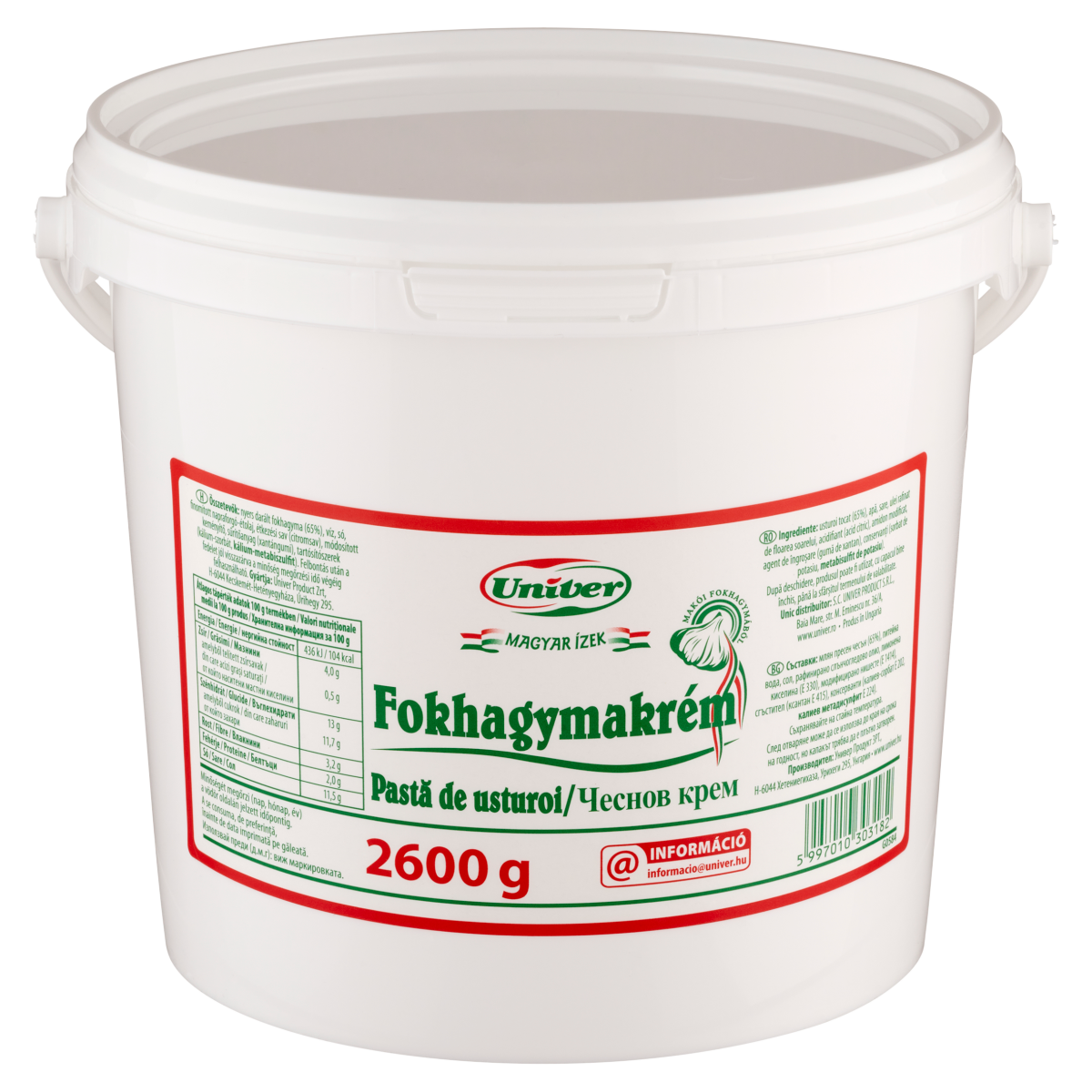 Univer Magyar Ízek Fokhagymakrém 2,6 kg
