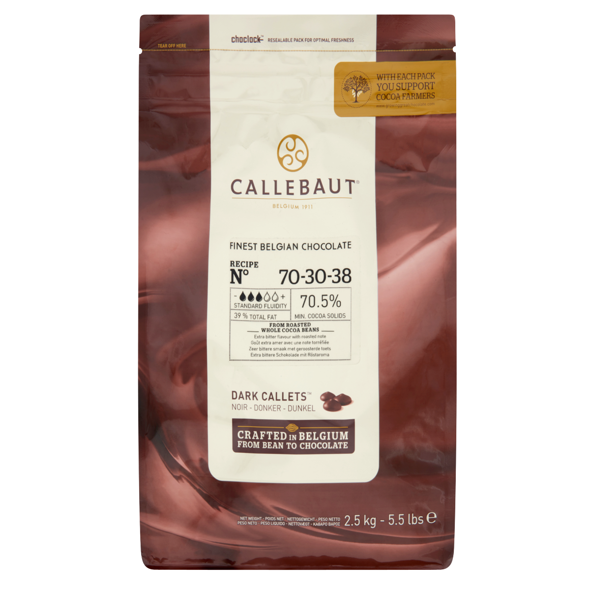 Callebaut 70-30-38NV étcsokoládé pasztillák 2,5 kg