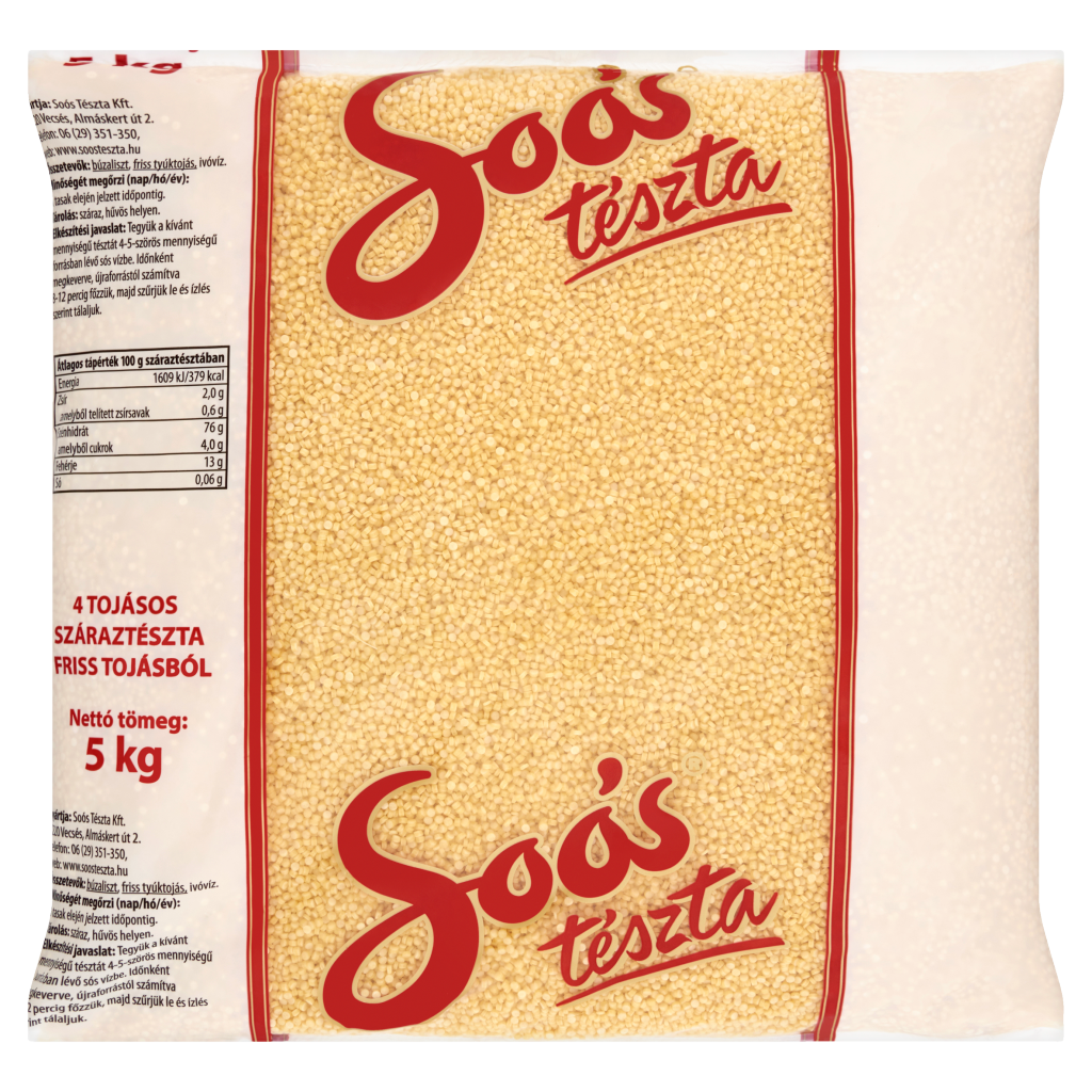 Soós gépi tarhonya 4 tojásos száraztészta 5 kg