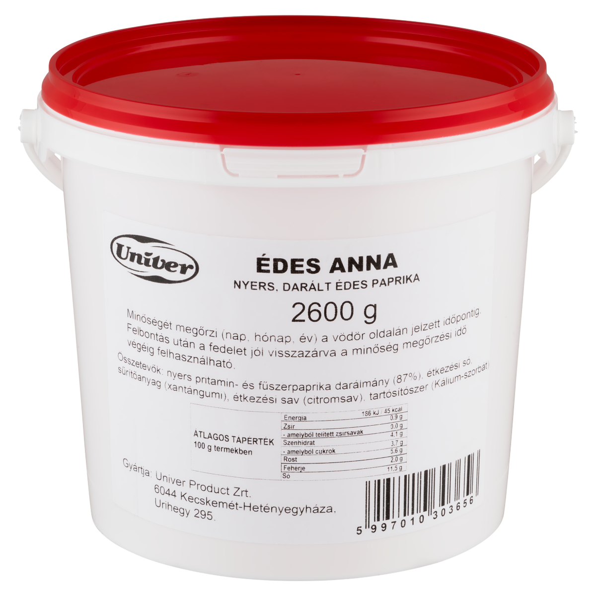 Univer Édes Anna Nyers, Darált Édes Paprika 2,6 kg