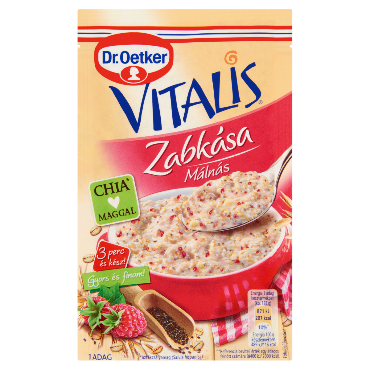 Dr. Oetker Vitalis málnás zabkása alappor 53 g