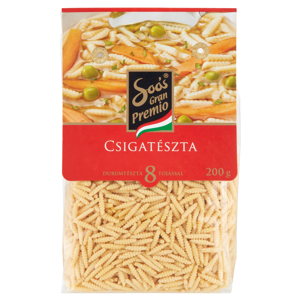Soós Gran Premio csigatészta 8 tojásos durumtészta 200 g