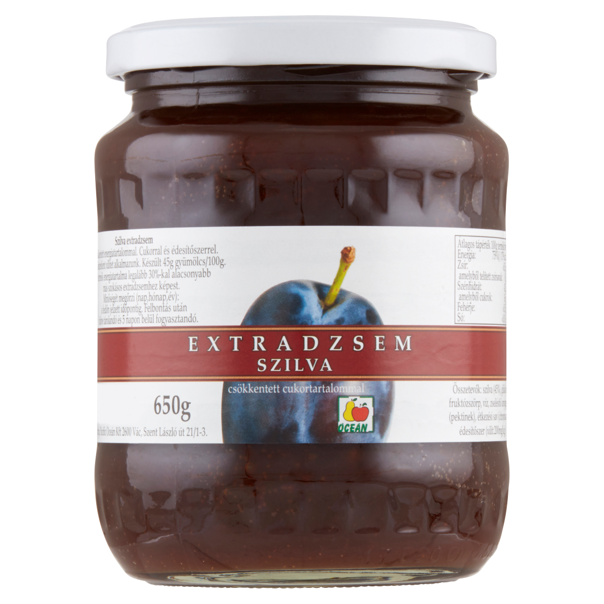 Óceán szilva extradzsem csökkentett cukortartalommal 650 g
