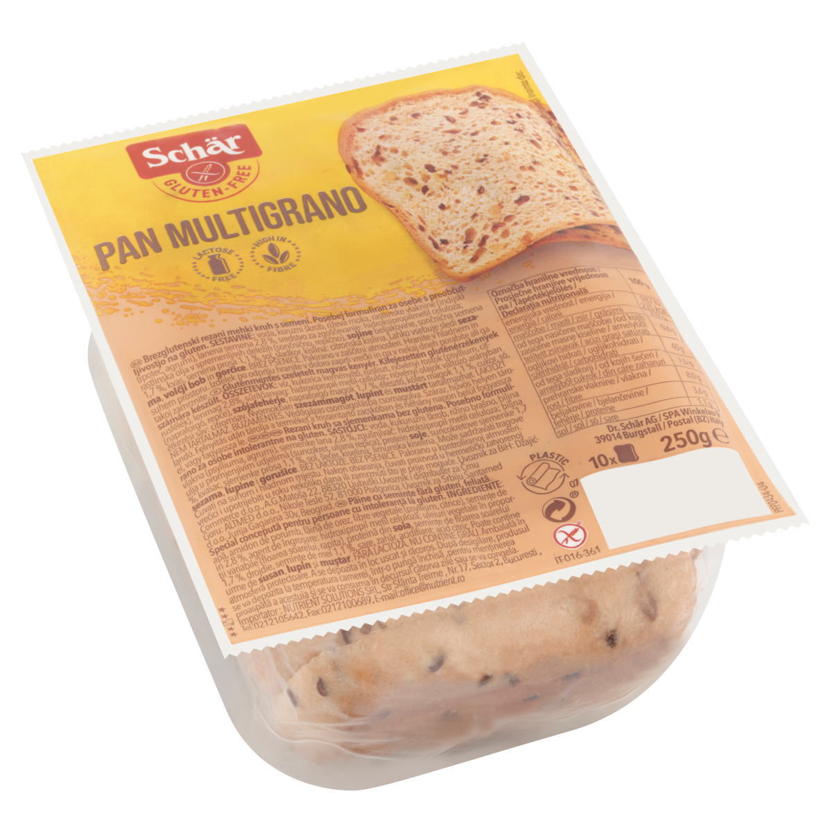 Schär gluténmentes szeletelt magvas kenyér 250 g