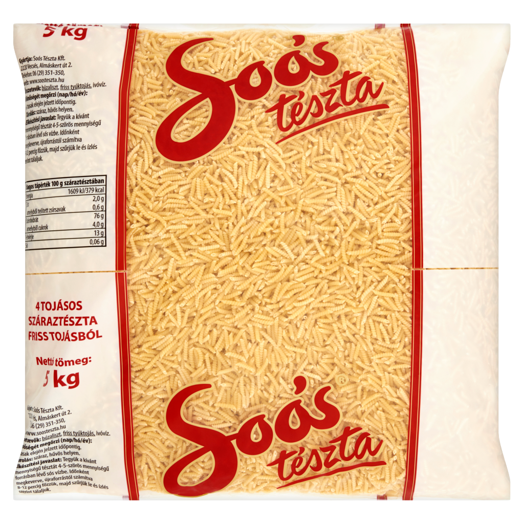 Soós csiga 4 tojásos száraztészta 5 kg