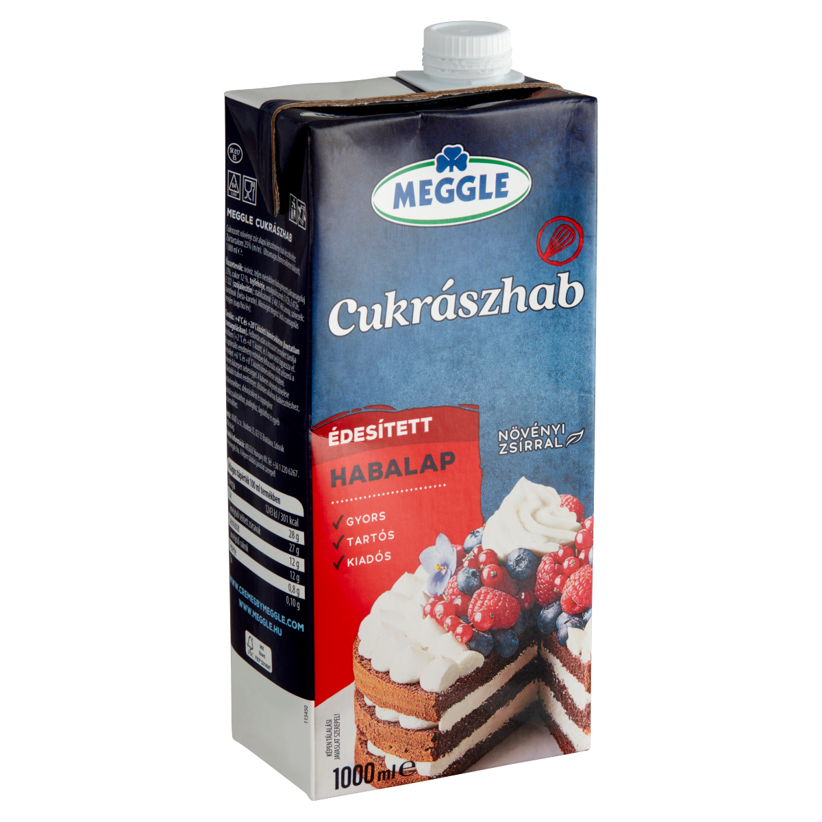 MEGGLE Cukrászhab Édesített Habalap 1 l