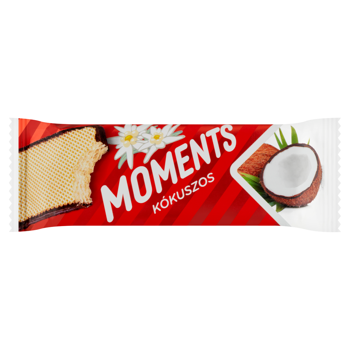 Moments kakaós bevonómasszába mártott, kókuszos krémmel töltött ostyaszelet 45 g
