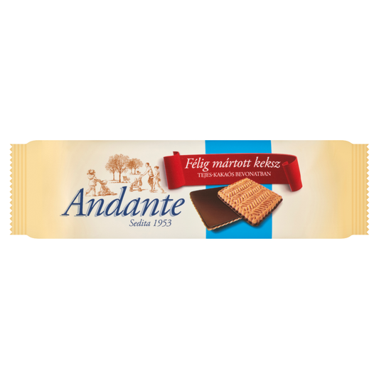 Andante tejes-kakaós bevonómasszába félig mártott keksz 100 g