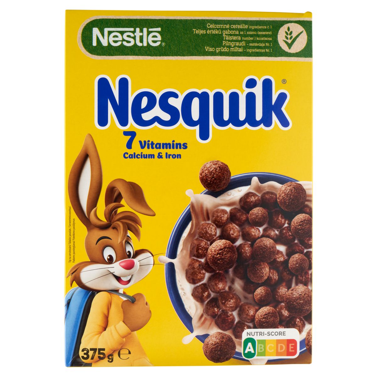 Nesquik Nestlé Kakaós Ízű, Ropogós Gabonapehely Vitaminokkal És Ásványi Anyagokkal 375 g