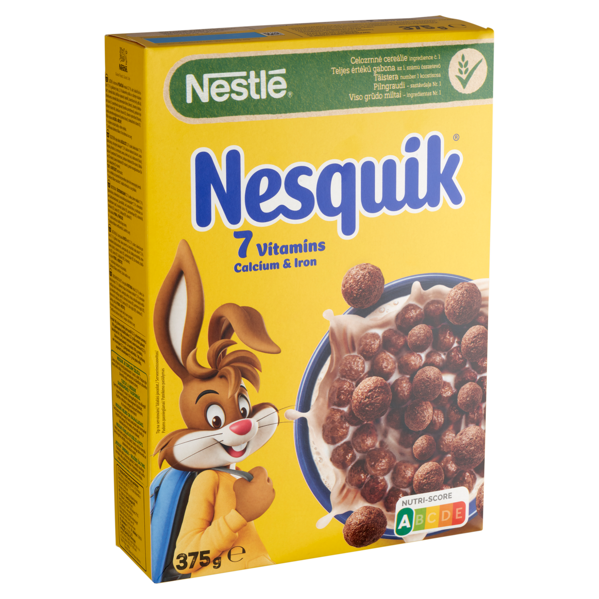 Nesquik Nestlé Kakaós Ízű, Ropogós Gabonapehely Vitaminokkal És Ásványi Anyagokkal 375 g