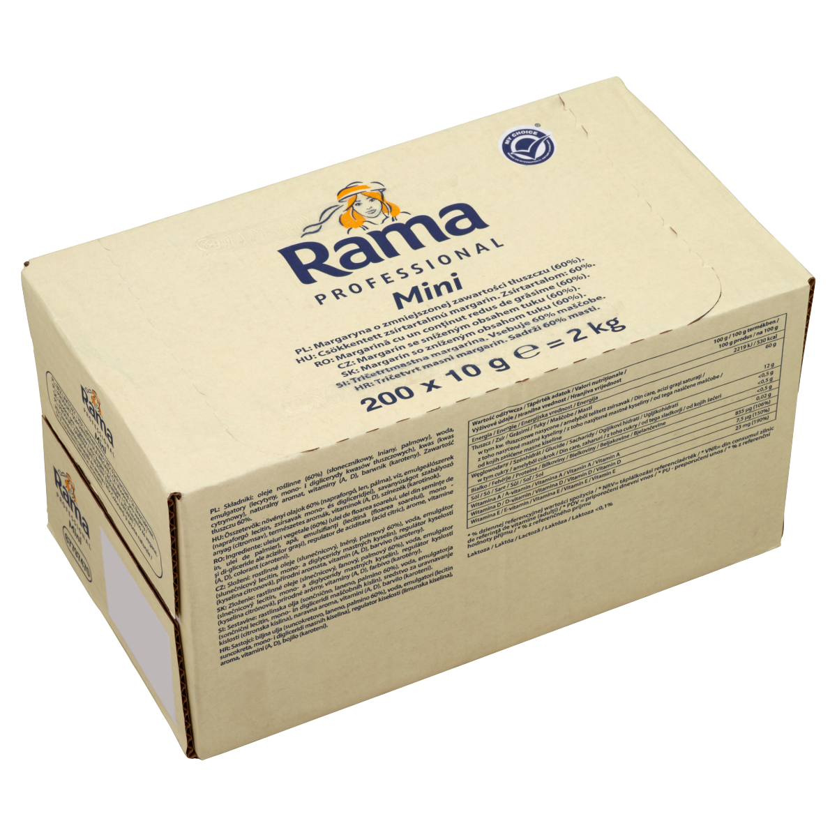 RAMA PROFESSIONAL Rama Mini csökkentett zsírtartalmú margarin 200 x 10 g (2 kg)