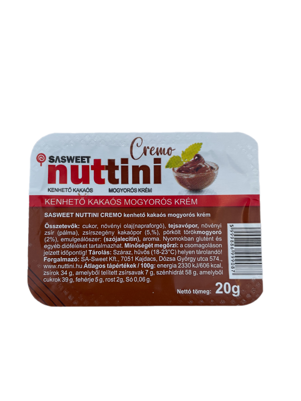 NUTTINI Kenhető Kakaós Mogyorókrém 50 x 20 g