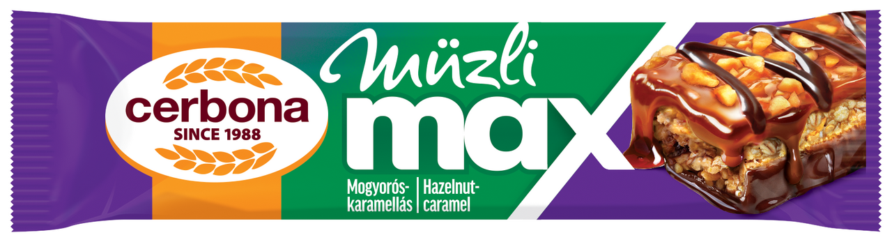 Cerbona Müzli Max mogyorós-karamellás müzliszelet 30 g
