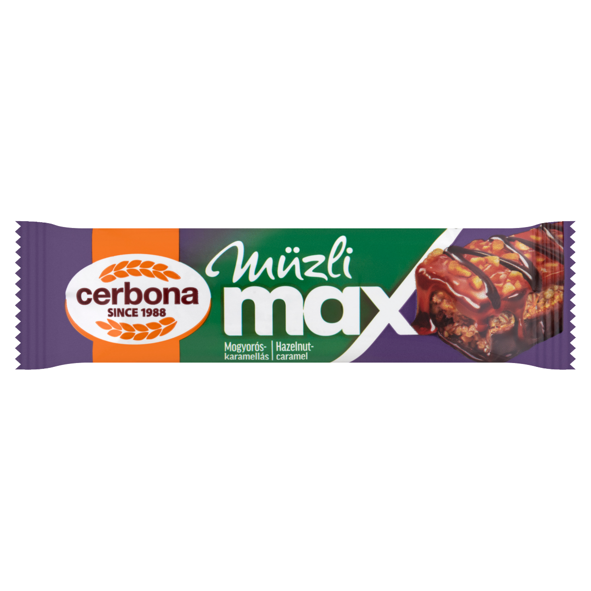Cerbona Müzli Max mogyorós-karamellás müzliszelet 30 g