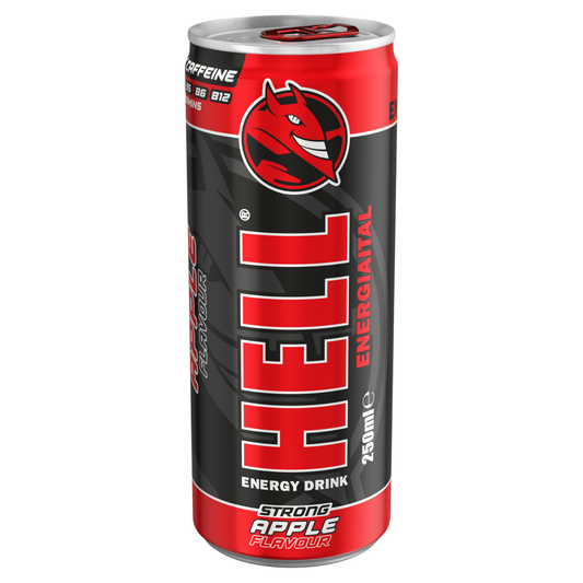 HELL Strong alma- és tuttifruttiízű, koffeintartalmú, szénsavas ital 250 ml