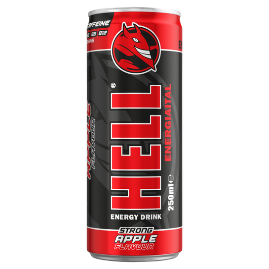 HELL Strong alma- és tuttifruttiízű, koffeintartalmú, szénsavas ital 250 ml