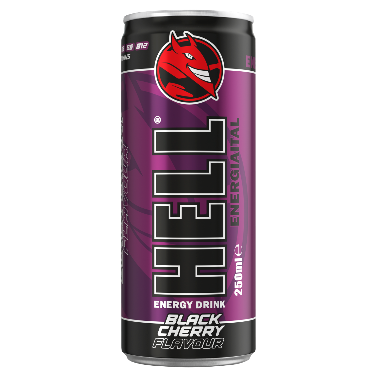HELL Black Cherry fekete cseresznye- és tuttifruttiízű, koffeintartalmú szénsavas ital 250 ml