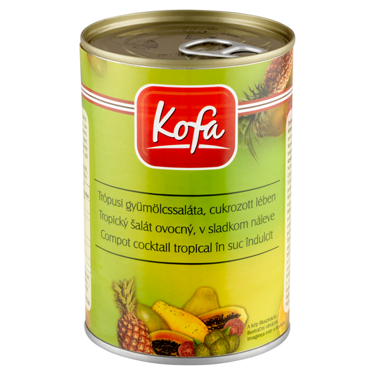 Kofa trópusi gyümölcssaláta, cukrozott lében 410 g