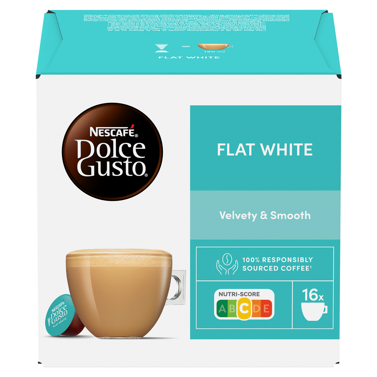 Dolce Gusto NESCAFÉ Flat White tejes kávékapszula cukorral 16 db 187,2 g