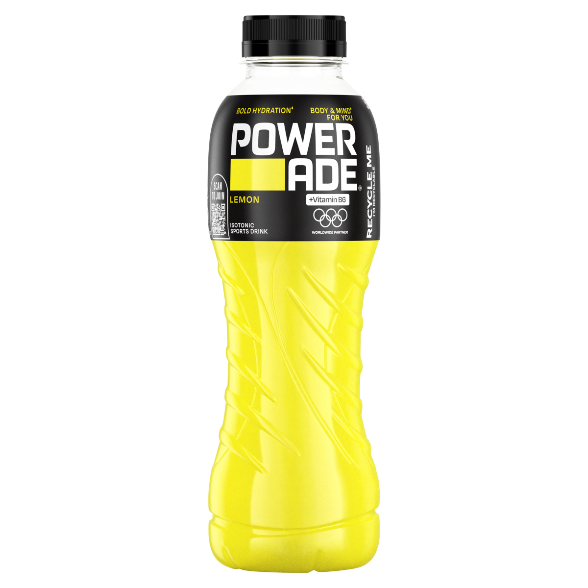 POWERADE Lemon Szénsavmentes, Citromízű Izotóniás Sportital Cukorral és Édesítőszerekkel 500 ml