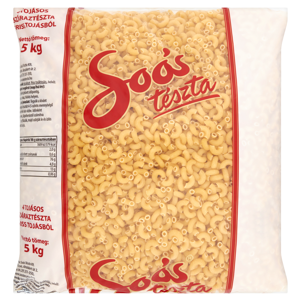 Soós szarvacska 4 tojásos száraztészta 5 kg