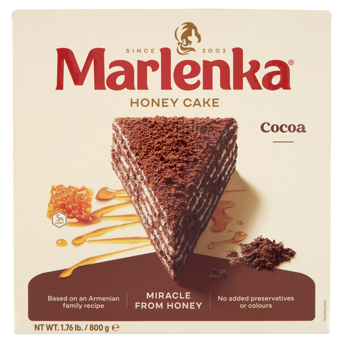 Marlenka Kakaós Mézes Torta 800 g
