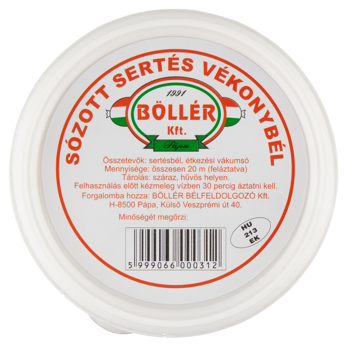 Böllér sózott sertés vékonybél 20 m 250 g