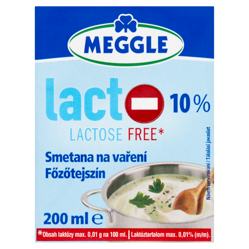 MEGGLE UHT félzsíros laktózmentes főzőtejszín 10% 200 ml