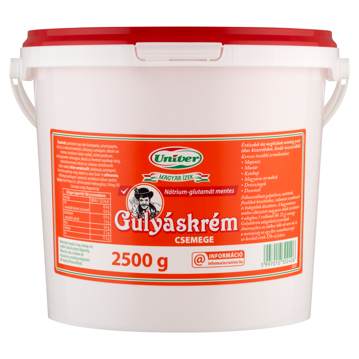 Univer Magyar Ízek Csemege Gulyáskrém 2,5 kg