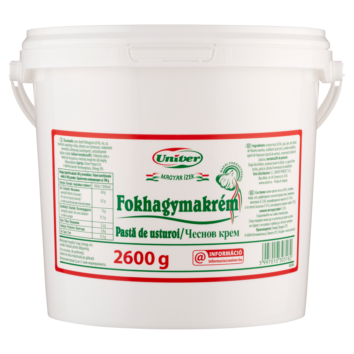 Univer Magyar Ízek Fokhagymakrém 2,6 kg