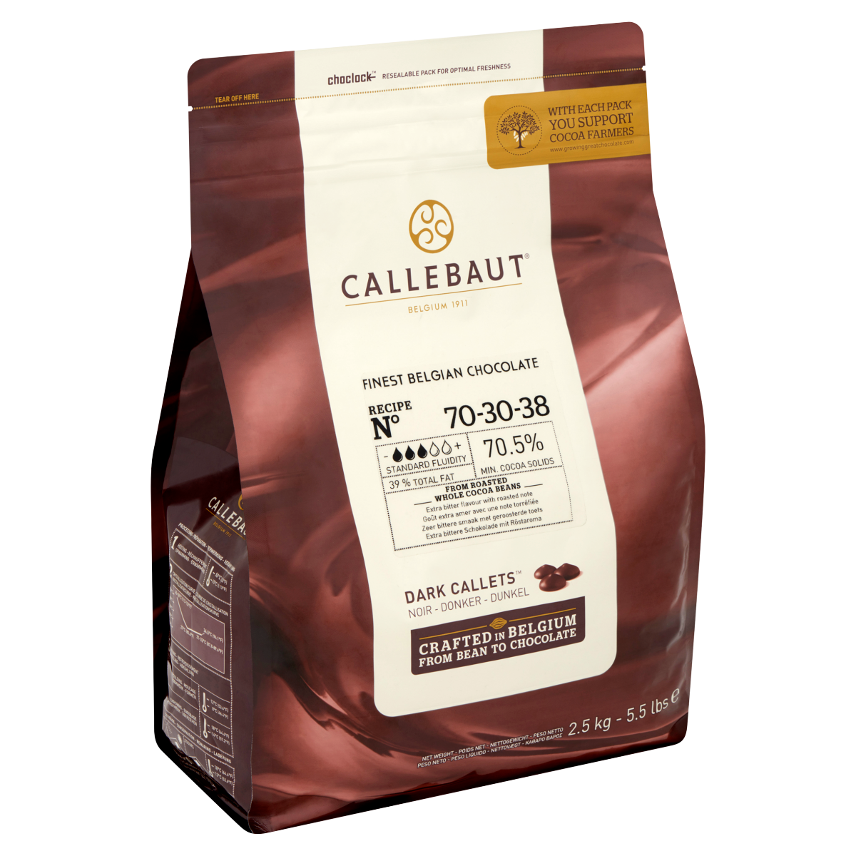 Callebaut 70-30-38NV étcsokoládé pasztillák 2,5 kg