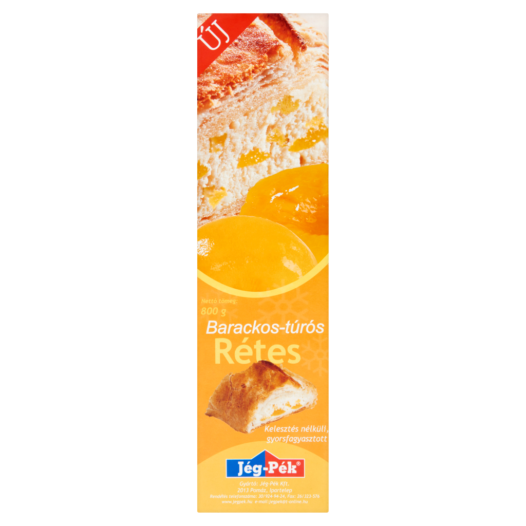 JÉG-PÉK Gyorsfagyasztott Barackos-Túrós Rétes 800 g