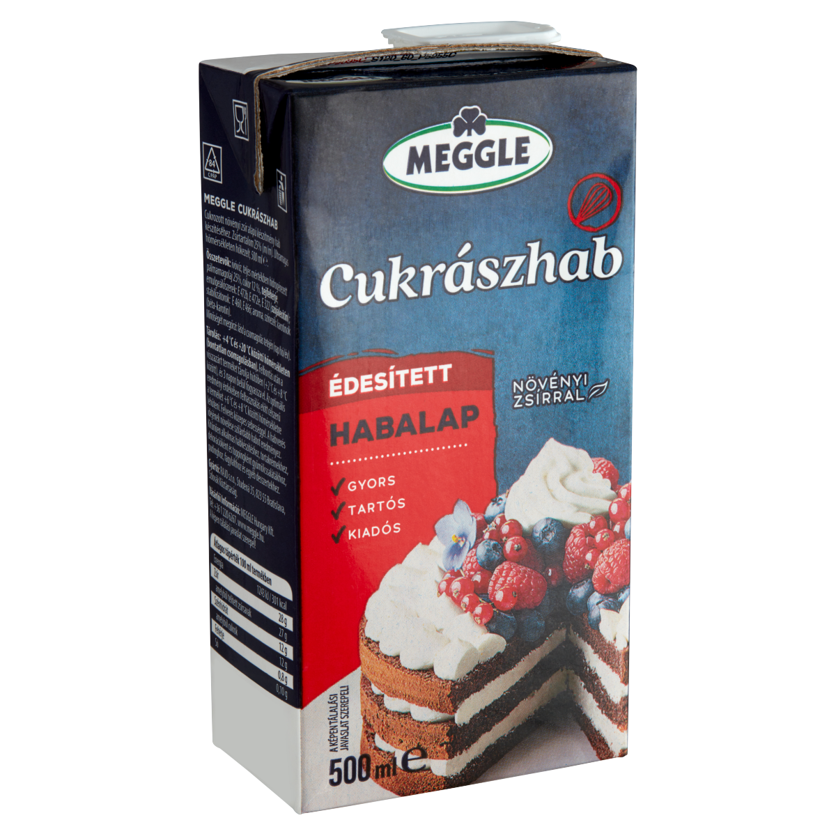 MEGGLE UHT Cukrászhab Édesített Habalap 500 ml