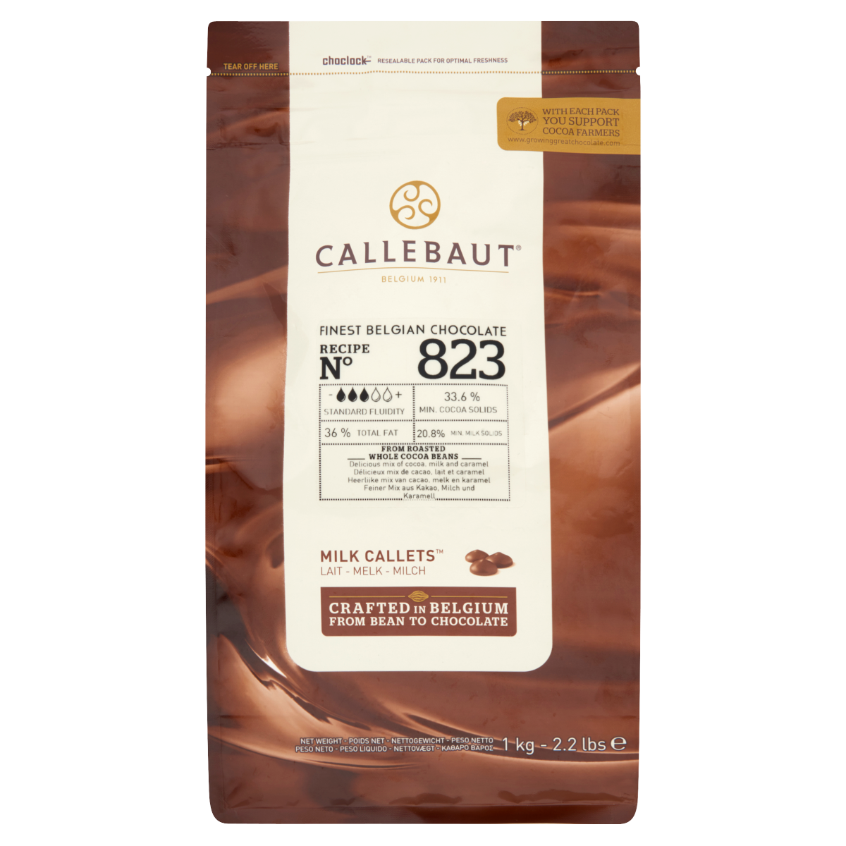 Callebaut 823NV tejcsokoládé pasztillák 1 kg