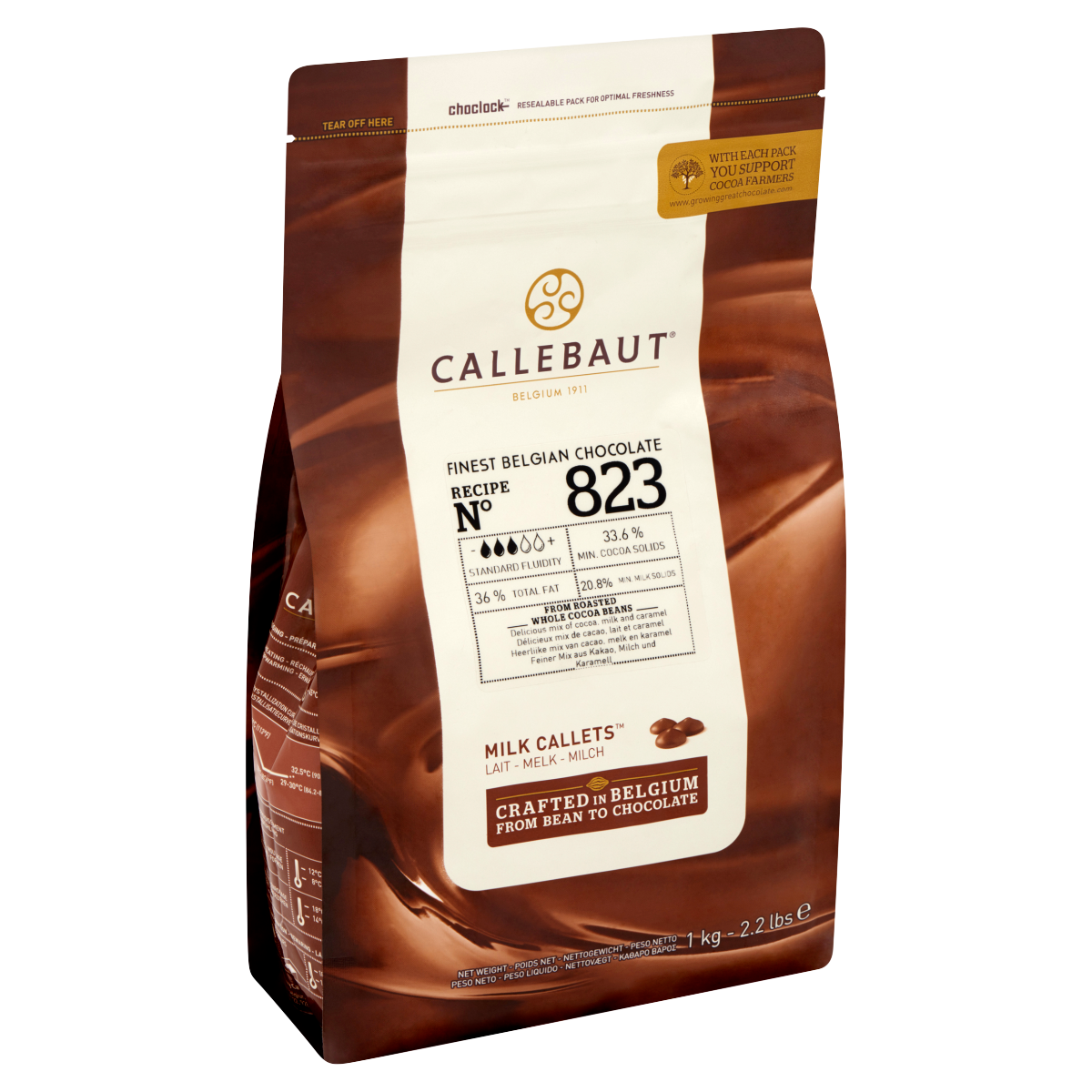Callebaut 823NV tejcsokoládé pasztillák 1 kg