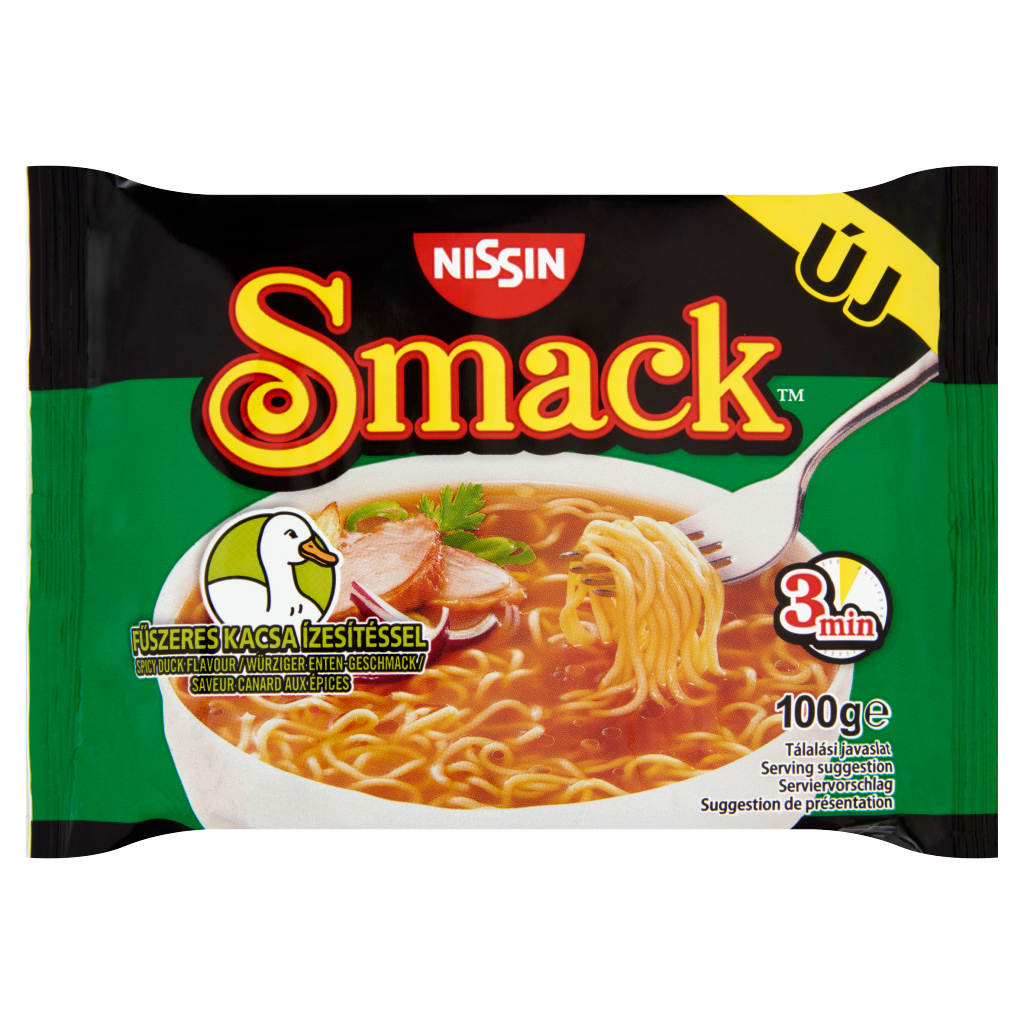 NISSIN Smack k fűszeres kacsa ízű instant tésztaleves 100 g