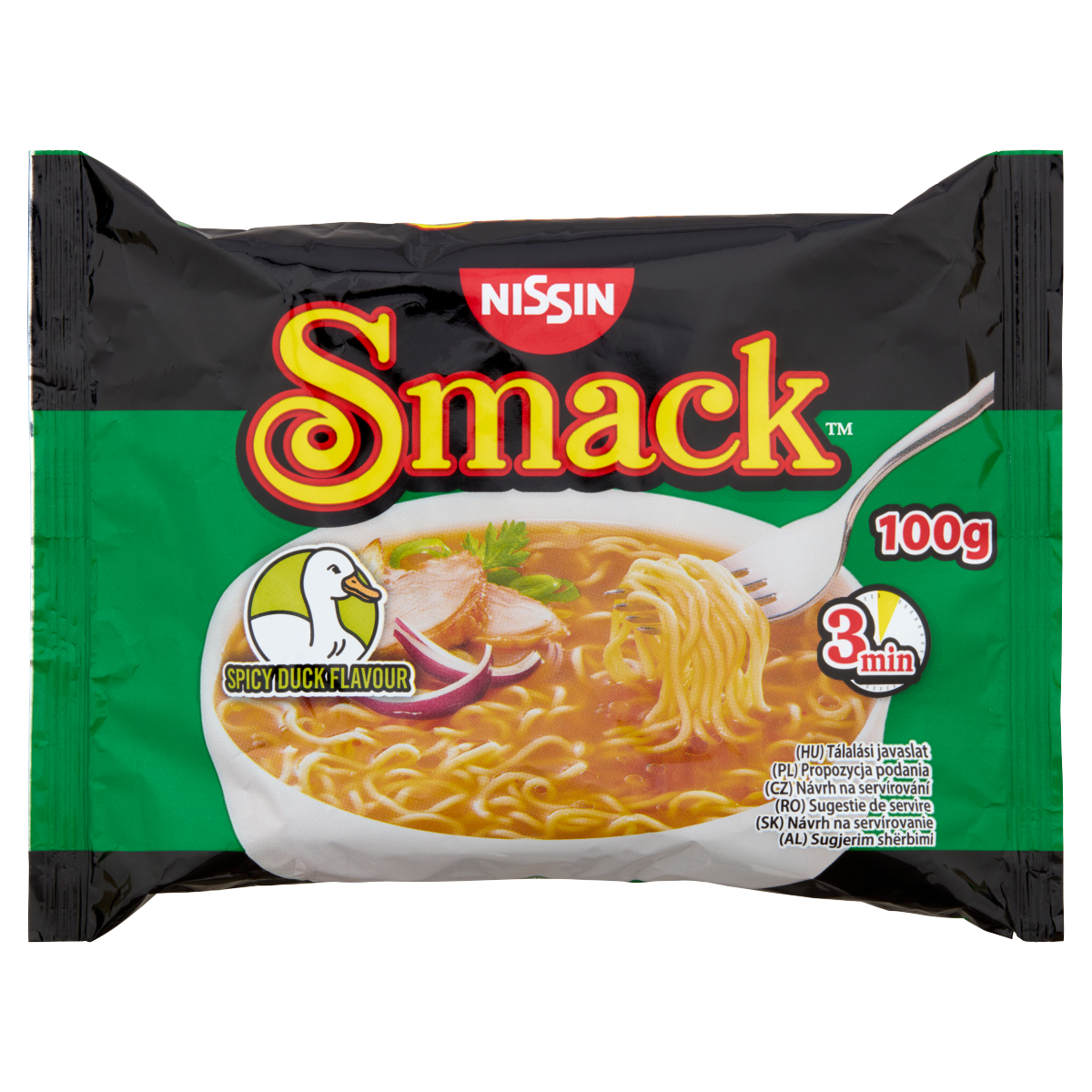 NISSIN Smack k fűszeres kacsa ízű instant tésztaleves 100 g