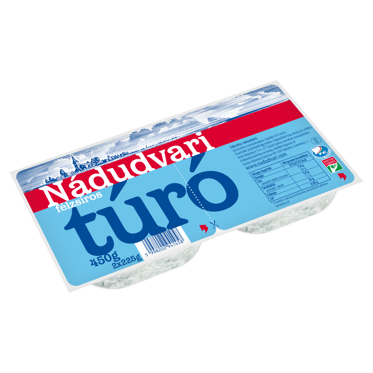 Nádudvari félzsíros tehéntúró 450 g