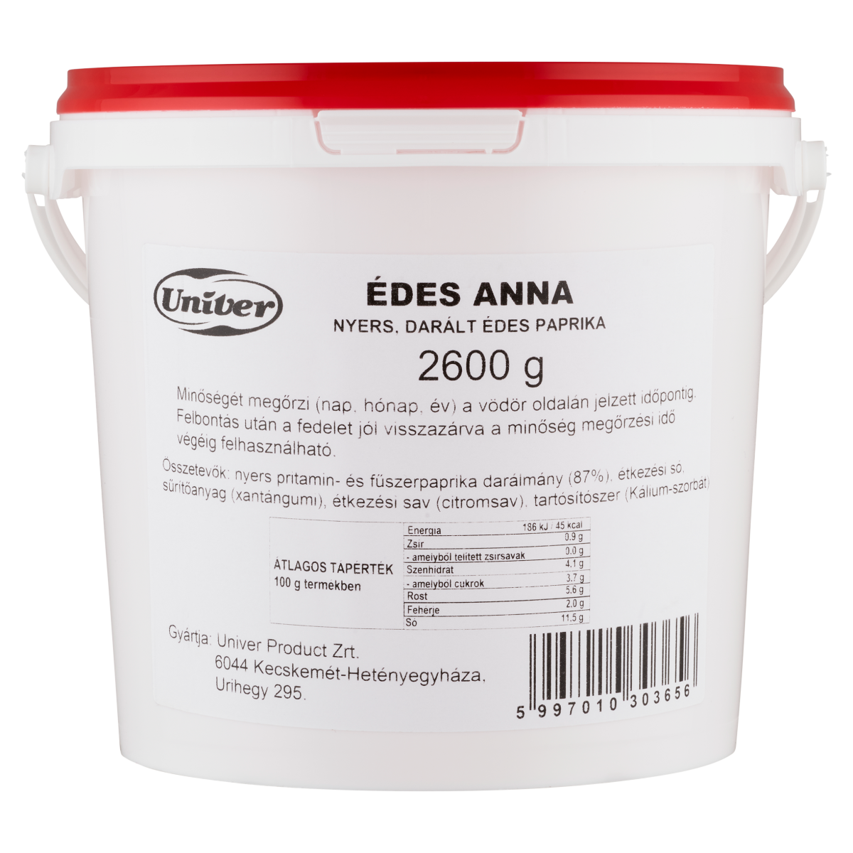 Univer Édes Anna Nyers, Darált Édes Paprika 2,6 kg