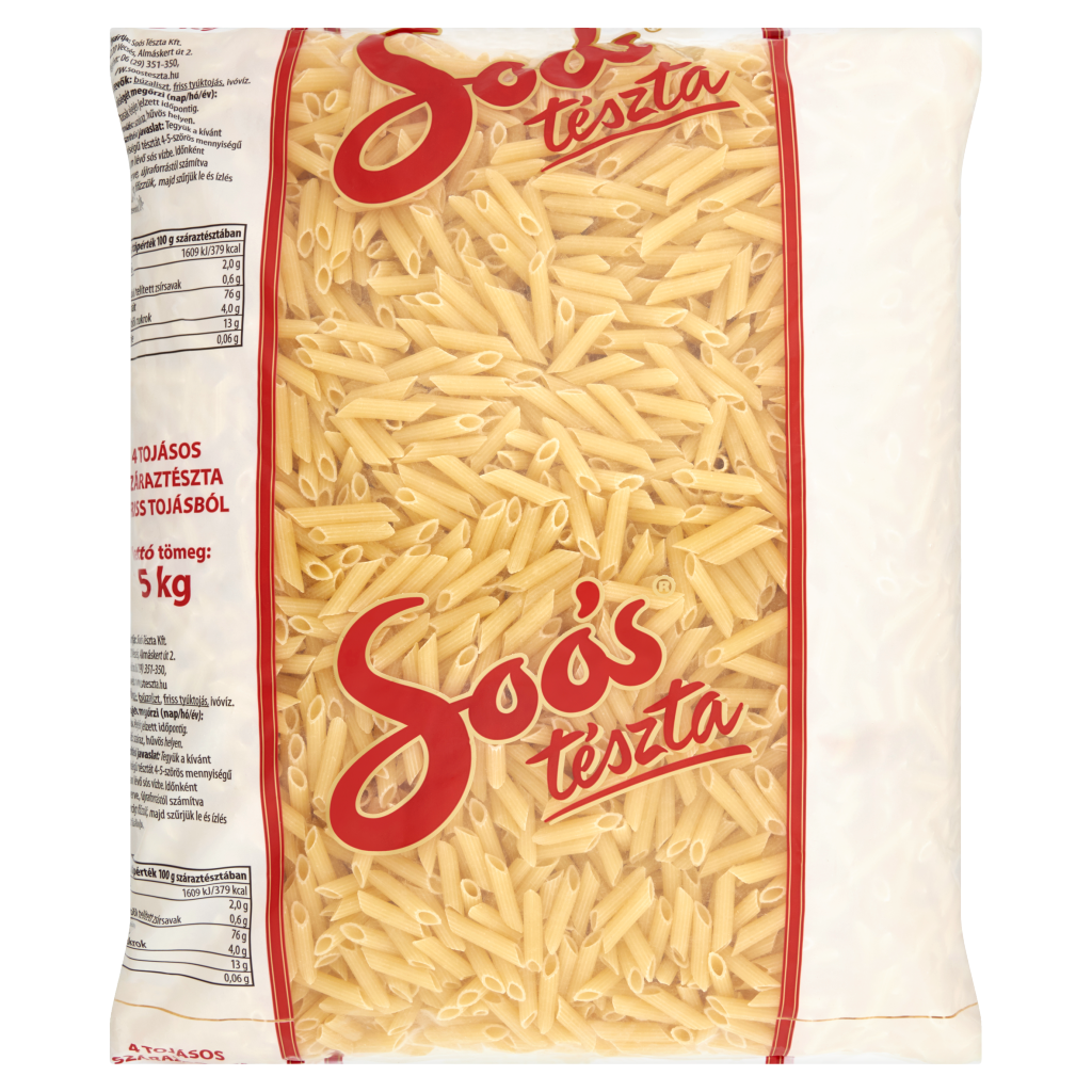 Soós penne 4 tojásos száraztészta 5 kg